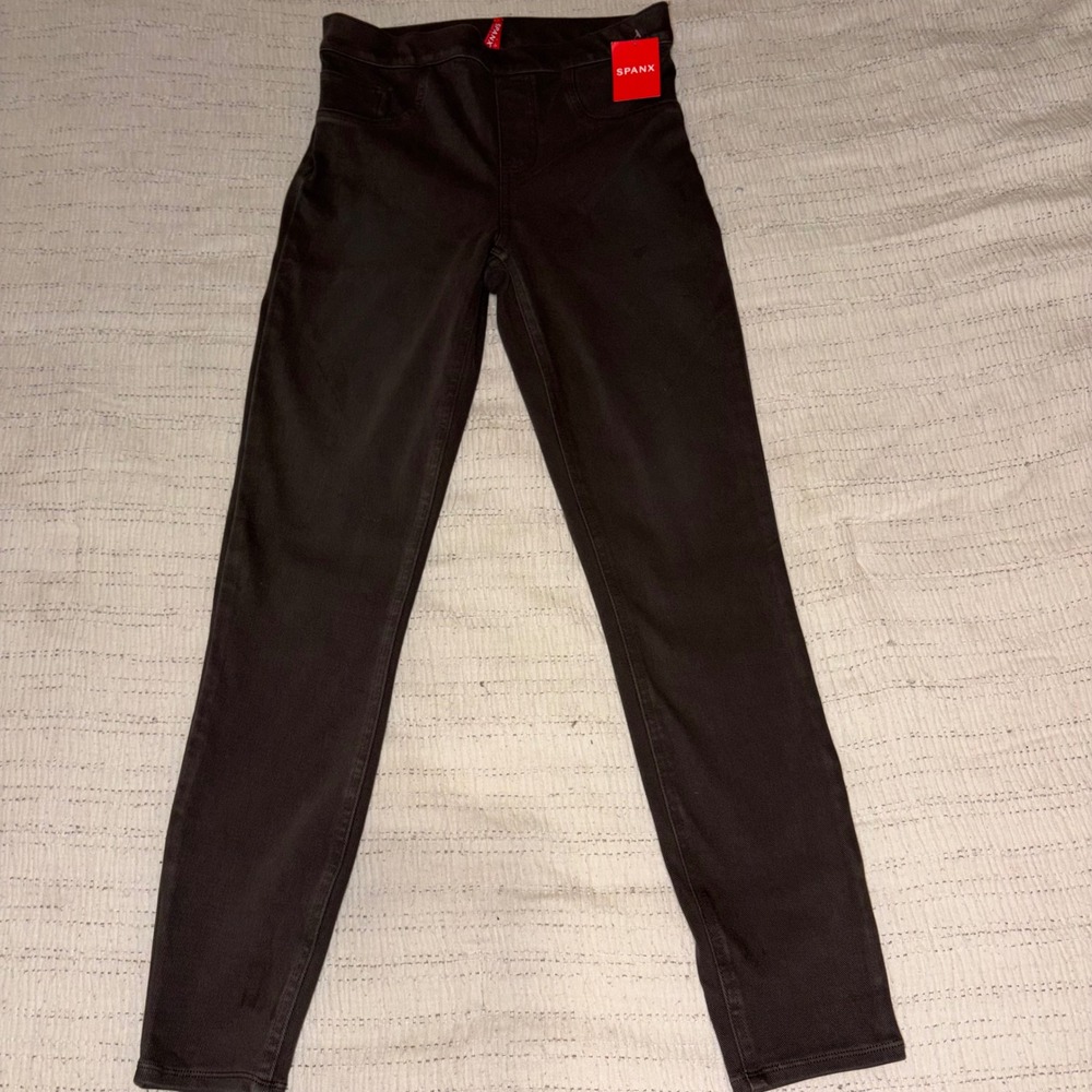 NWT Spanx Jean-ish Legging Espresso Brown High Waist Skinny Pull On Pants Medium